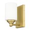 Z-Lite Soledad Wall Sconce, 1-Light, 4.5 In.W x 6 In.L x 7.5 In.H, Brushed Gold/White 485-1S-BG - alternate 8